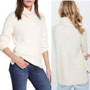 Madewell Mercer Turtleneck Chunky Thick Cozy Sweater in ivory